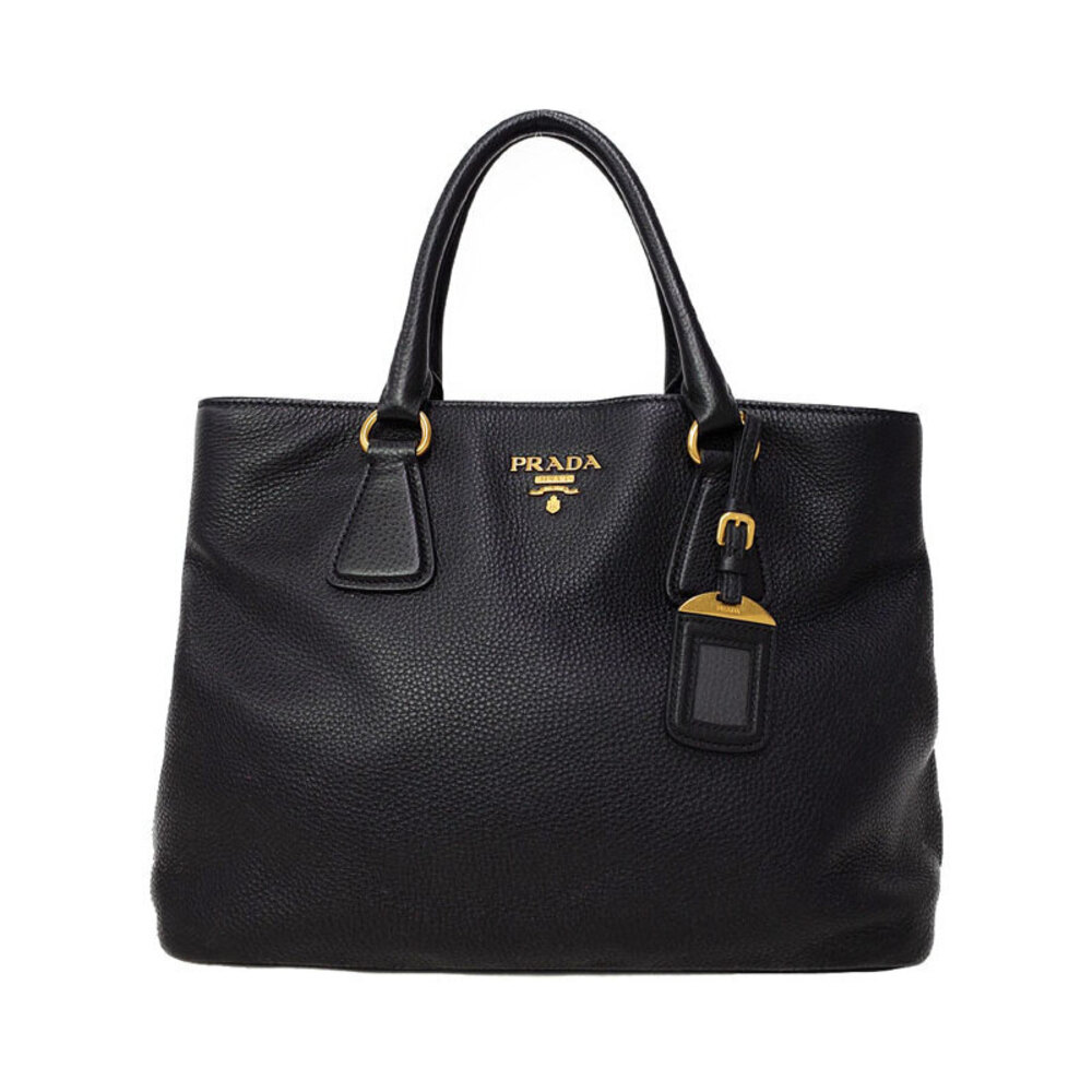 Prada Vitello Daino leather tote 2way black